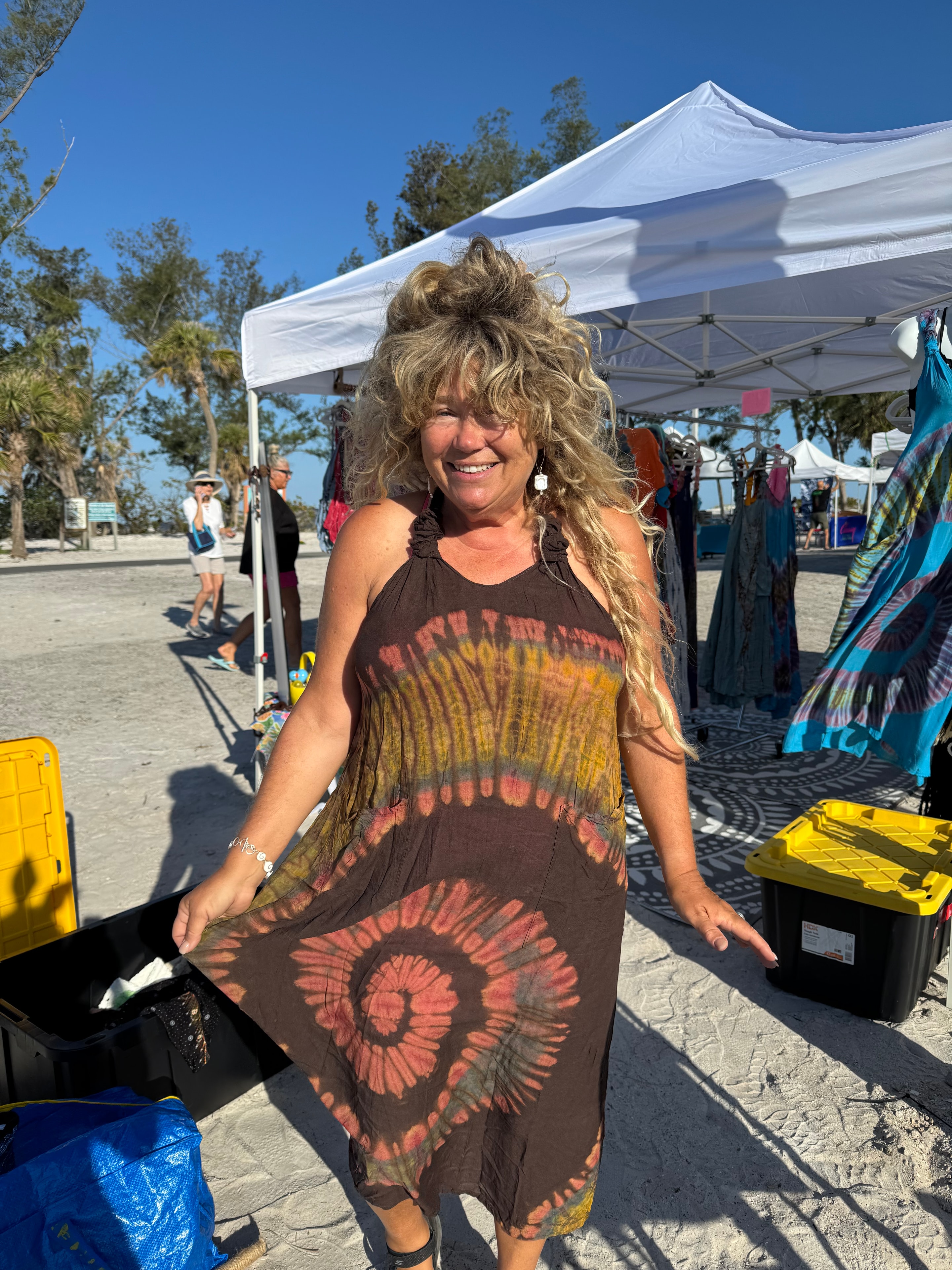 Paige DeWitt of Karma Kokonuts at a market